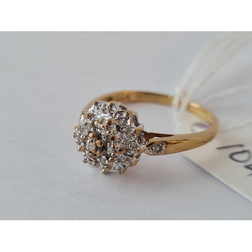 104 - A diamond dress ring 9ct size M - 2.3 gms