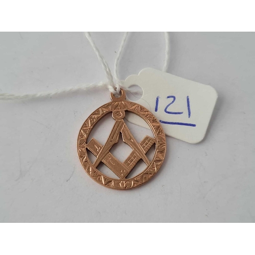 121 - A masonic fob pendant - 3.2 gms