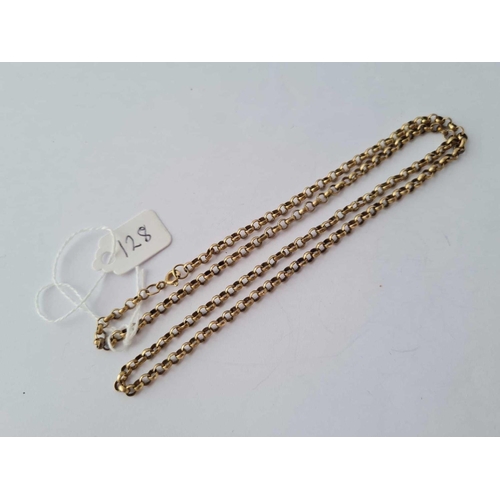 128 - A belcher link neck chain 9ct 20 inches - 10.6 gms