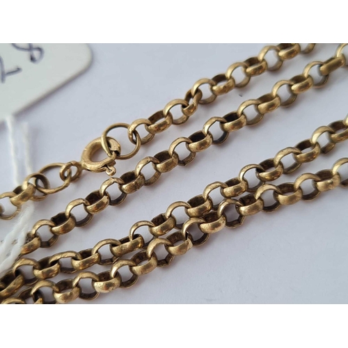 128 - A belcher link neck chain 9ct 20 inches - 10.6 gms