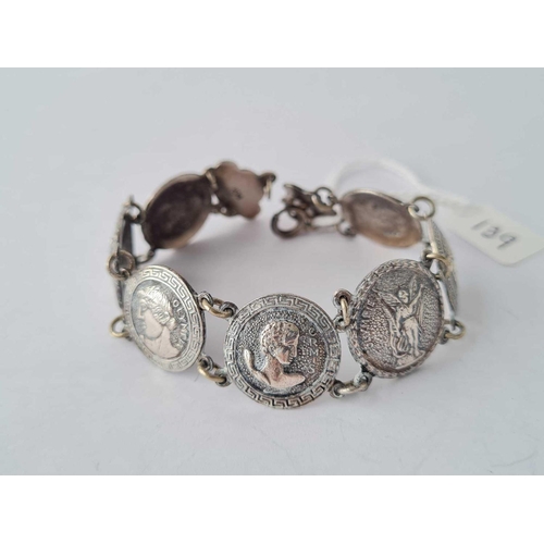 139 - A silver panel bracelet