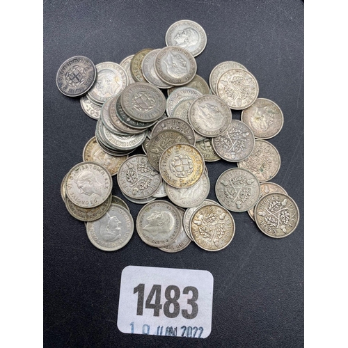 1483 - Silver Threepence 75g Approx