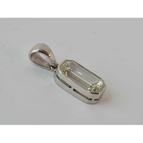 155 - EMERALD CUT DIAMOND DROP PENDANT SET IN PLATINUM WEIGHING 1.35cts (known weight)