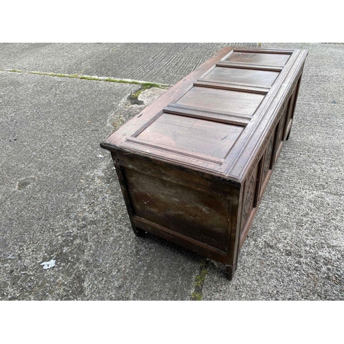 1686 - A 17th Century oak coffer with panelled front and top