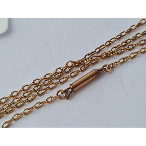 184 - A gold neck chain with cylindrical clasp 14 inches - 2.9 gms