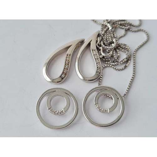 190 - Four silver hot diamond pendants one  with silver chain