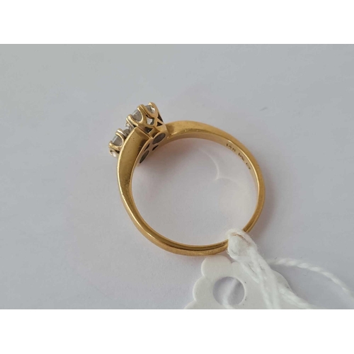 205 - A two stone dress ring 14ct gold - 2.6 gms