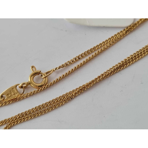 206 - A fine link neck chain 18ct gold 18 inches - 2.6 gms