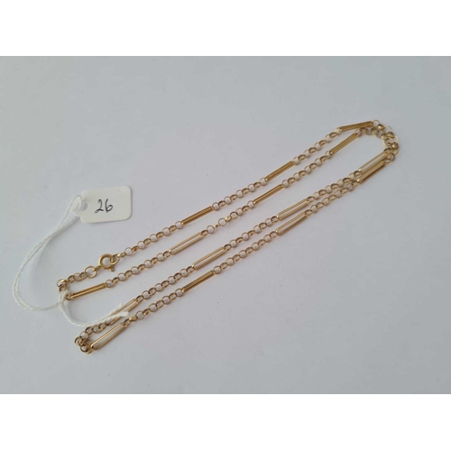 26 - A long link neck chain 9ct 23 inches - 5.7 gms