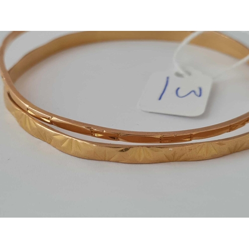 3 - TWO HIGH CARAT GOLD BANGLES - 20 GMS