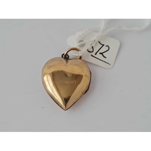 372 - Vintage back & front heart locket