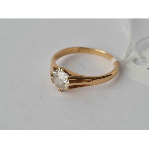 412 - A SOLITAIR DIAMOND RING 18CT GOLD SIZE L - 2 GMS