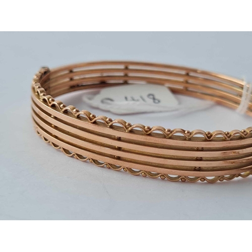 418 - A ROSE GOLD BANGLE - 13.6 GMS