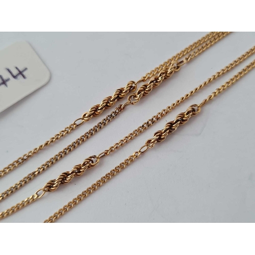 444 - A fancy link neck chain 9ct 18 inches - 3.7 gms