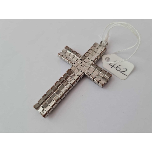 462 - A large pretty two colour diamante cross pendant