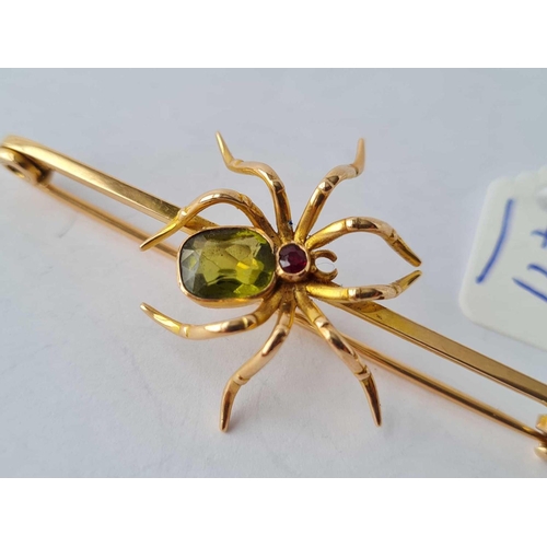 491 - A EXCELLENT GOLD SPIDER BROOCH 15CT GOLD