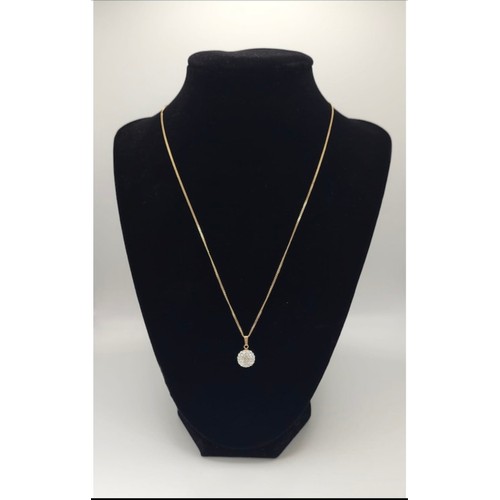 191 - 9ct & diamond pendant necklace , 18 inches , 2.6g