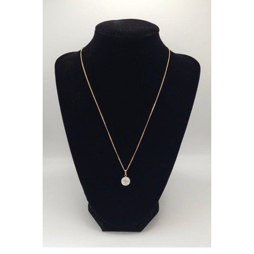 191 - 9ct & diamond pendant necklace , 18 inches , 2.6g