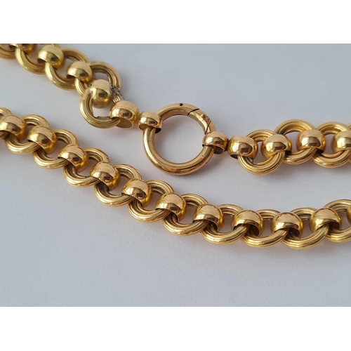5 - A HEAVY VICTORIAN LINK COLLIER NECKLACE 15CT GOLD 17 INCH  30.4 GMS
