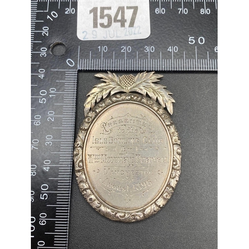 1547 - Victorian prize medallion silver 28 g.