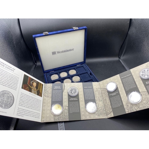 1560 - A historic heritage proof collection of proof crowns (6) and eight more crowns in capsules