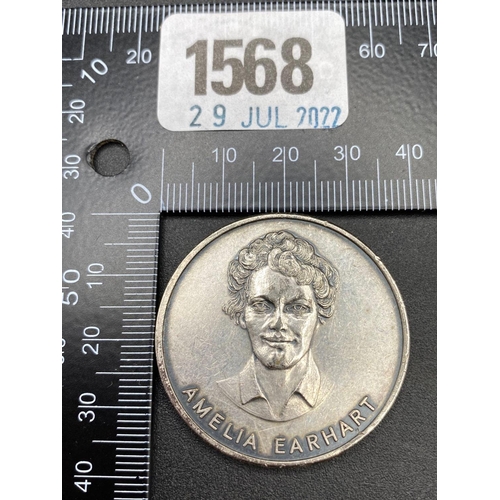 1568 - A medal for the first transatlantic non-stop crossing 1932 by Amelia Earhart