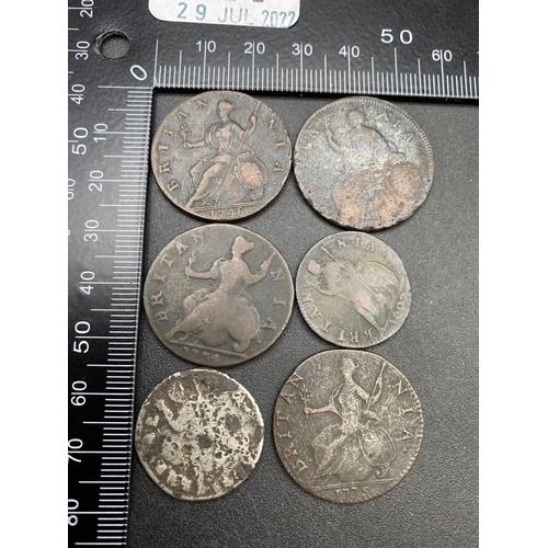 1577 - 6 old English copper coins