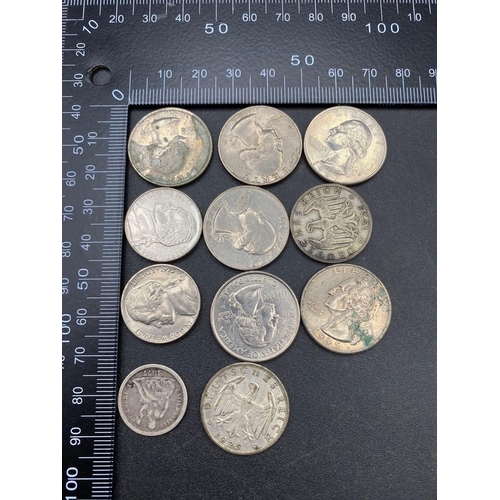 1622 - Ten USA and German coins