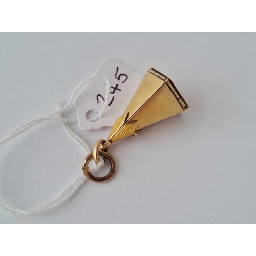 245 - ANTIQUE EDWARDIAN MASONIC PYRAMID PENDANT IN EXCELLENT CONDITION, WITH REGISTATION NUMBER. OPENING T... 