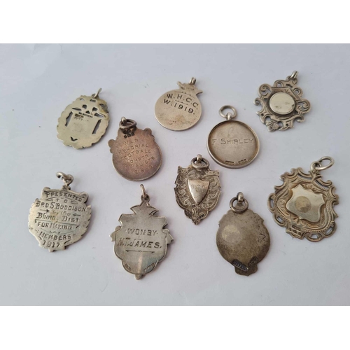 277 - Another 10 silver antique fobs 3 with gold facing 86.3g