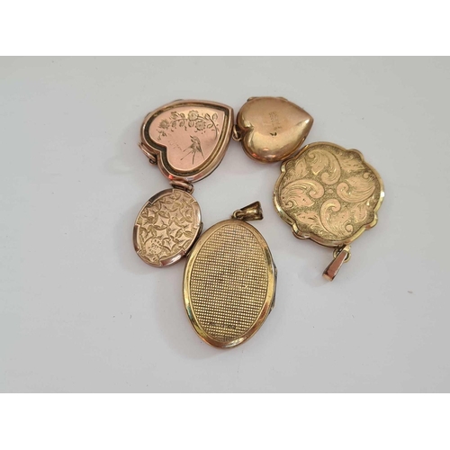 301 - Five assorted gilt lockets