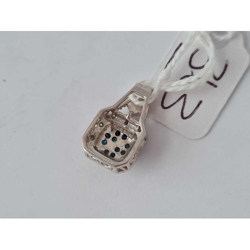 363 - A silver blue and white diamond pendant