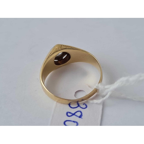 380 - A GOOD SOLITAIRE DIAMOND RING 14CT GOLD SIZE Q � 4.7 GMS