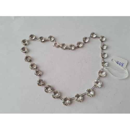 408 - A Edwardian silver and paste necklace