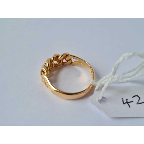 42 - ANTIQUE EDWARDIAN PLAITED GOLD RING, HALLMARKED 18CT, LONDON 1903, SIZE O