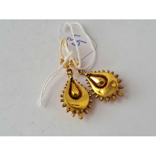 55 - A PAIR OF VICTORIAN GOLD EARRINGS 18CT GOLD TESTED � 4.6 GMS