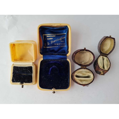 59 - Two Victorian celluloid ring boxes and two Georgian ring boxes