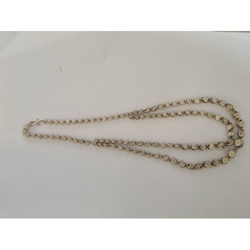 407 - A very fancy vintage silver chain necklace � 39 gms and fancy silver vintage stone set necklace