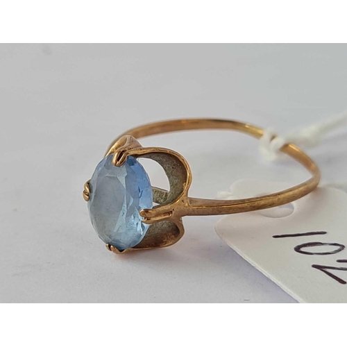 102 - A blue stone ring 9ct size S 1.6 gms