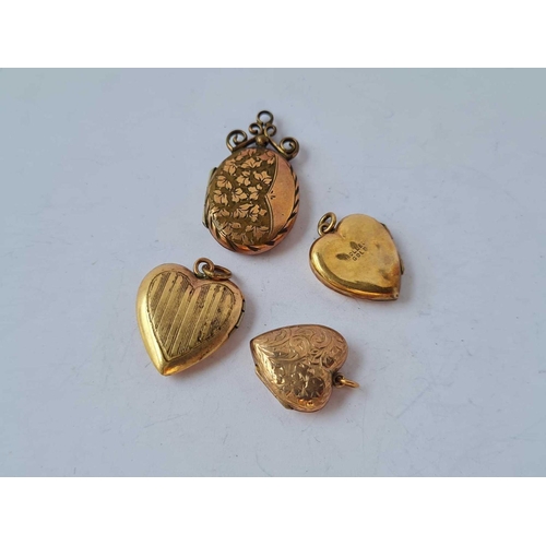 114 - Four assorted rolled gold lockets