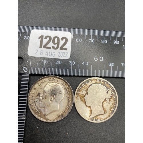 1292 - Half-crown 1885 and 1914