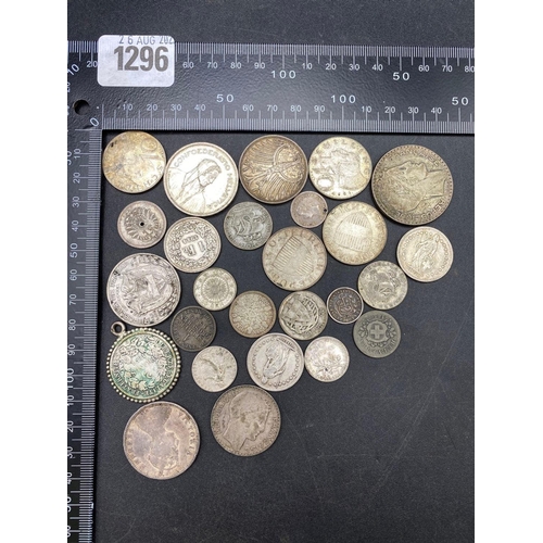 1296 - Foreign silver coins 166 g.