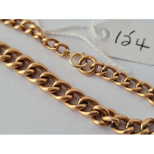 154 - A ROSE GOLD CURB LINK BRACELET 9CT  12.2 GMS