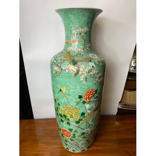 1751 - A large Chinese vase painted with birds on flowering tree, 24” high