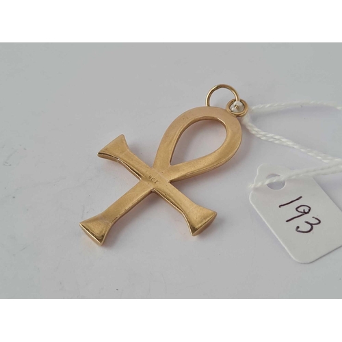 193 - A large ankh pendant 9ct  7.7 gms