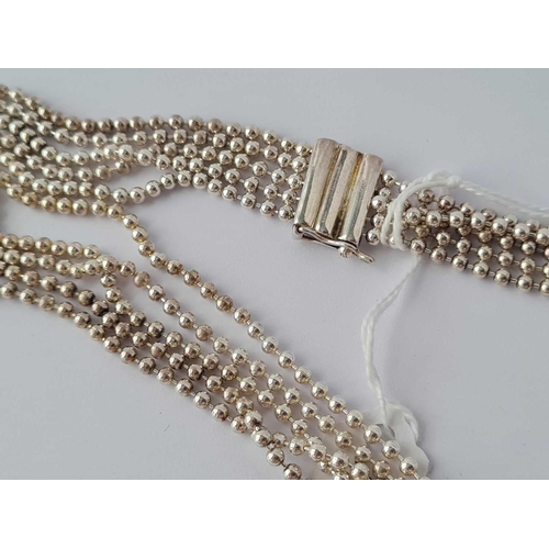 233 - A five strand silver necklace  44 gms