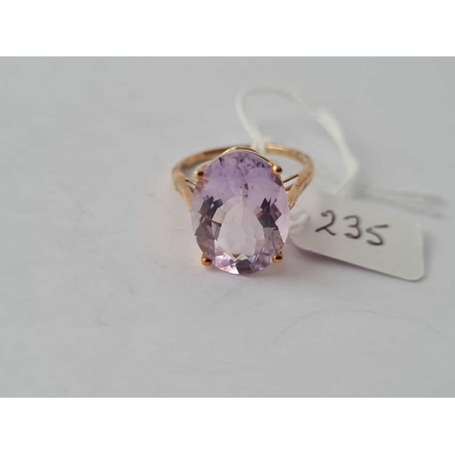 235 - A amethyst dress ring 9ct size Q