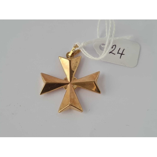 24 - A Maltese cross 9ct  1.8 gms