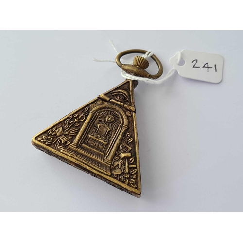 241 - Antique triangular masonic fob watch