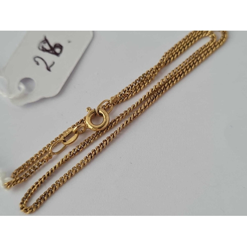 28 - A anklet chain 9ct 9 inch  1.4 gms